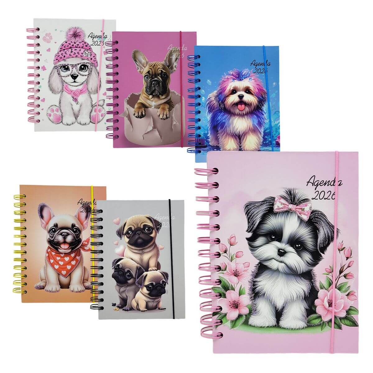 AGENDA 2026 129X179MM 168FLS AG26034 AGENDA 2026 129X179MM 168FLS AG26034, AGENDA, 2026, AGENDA CACHORRO, CACHORRO, 168 FOLHAS, ESCOLA, PAPELARIA Material Escritório