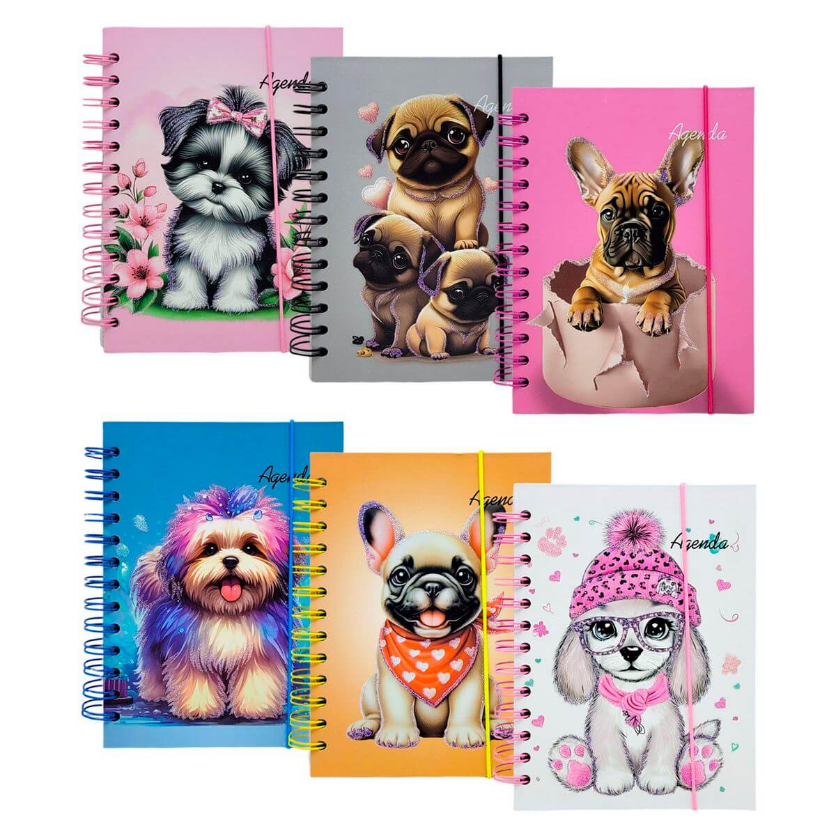 AGENDA PERMANENTE 160FLS AG26072 AGENDA PERMANENTE 160FLS AG26072, AGENDA, AGENDA PERMANENTE, 160 FOLHAS, AGENDA CACHORRO, AGENDA GLITTER, PAPELARIA, ESCOLA Material Escritório