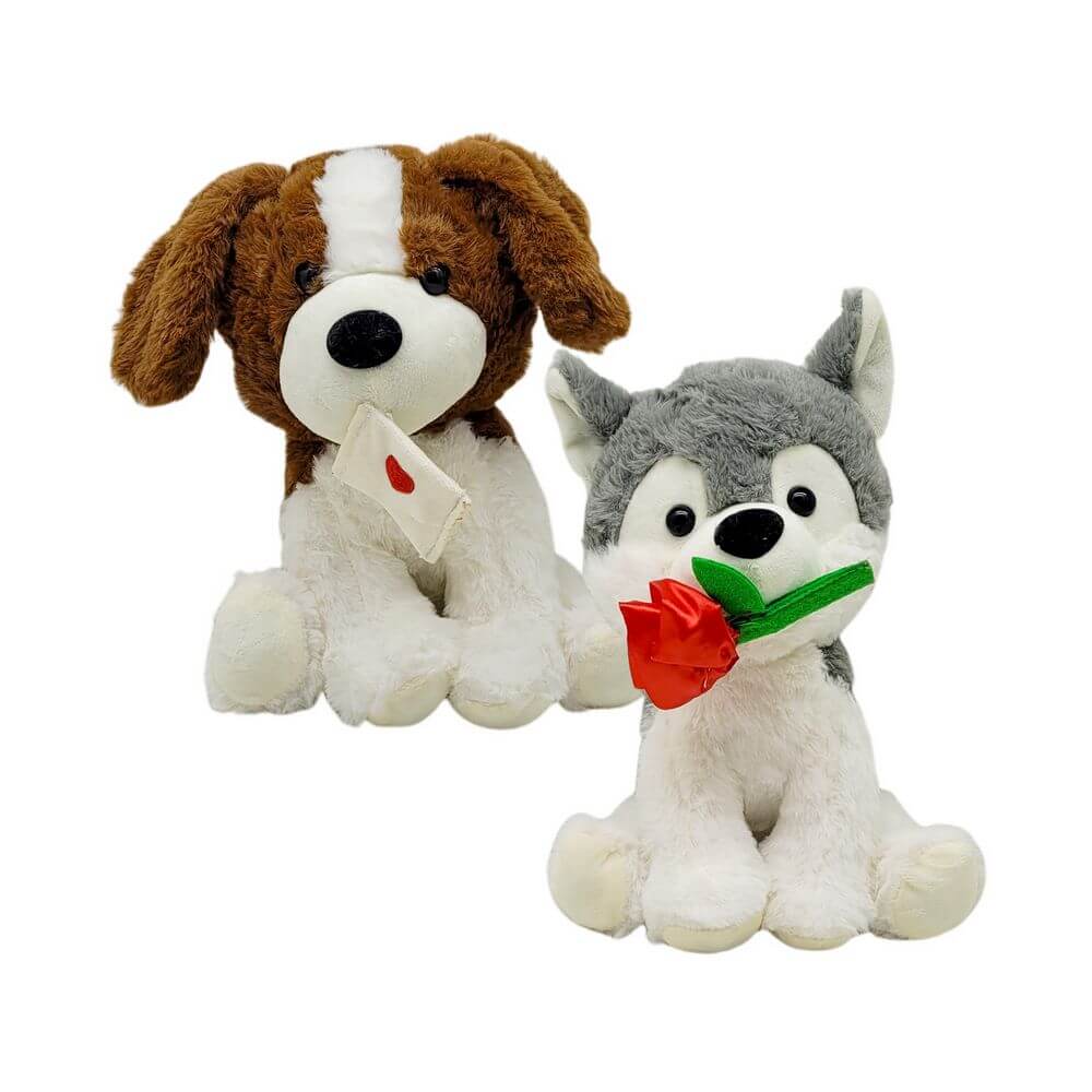 PELUCIA CACHORRO 26CM FG9037 PELUCIA CACHORRO FG9037, PELUCIA, PELUCIA CACHORRO, CACHORRO DE PELUCIA, PELUCIA HUSKY, HUSKY DE PELUCIA, PELUCIA CACHORRO COM FLOR, PELUCIA CACHORRO COM CARTA Brinquedos