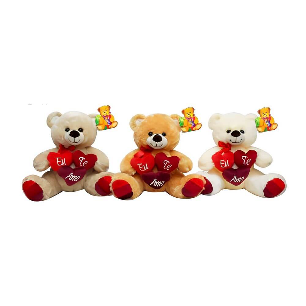PELUCIA URSO C/ CORACAO 32CM FE7386 PELUCIA URSO FE7386, PELUCIA DE URSO, URSO, URSINHO, URSO DE PELUCIA Brinquedos