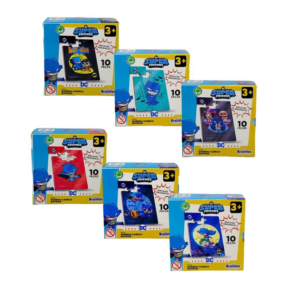 QUEBRA CABECA MINI 10PCS BATMAN 811075 MINI QUEBRA-CABECA BATMAN 10PCS 811075, BATMAN, SUPER FRIENDS, QUEBRA CABECA, MINI QUEBRA CABECA, QUEBRA CABECA 10 PECAS, INFANTIL, JOGO Brinquedos