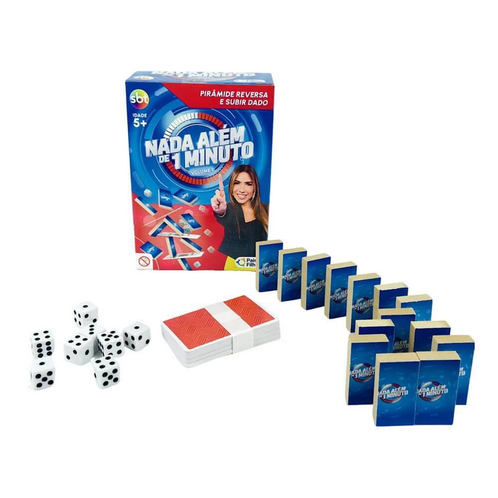 JOGO NADA ALEM DE 1 MIN PIRAMIDE 792976 JG. NADA ALEM DE 1MIN PIRAMIDE 792976, JOGO, NADA ALEM DE 1 MINUTO, 1 MINUTO PIRAMIDE, SBT, BRINQUEDOS Brinquedos