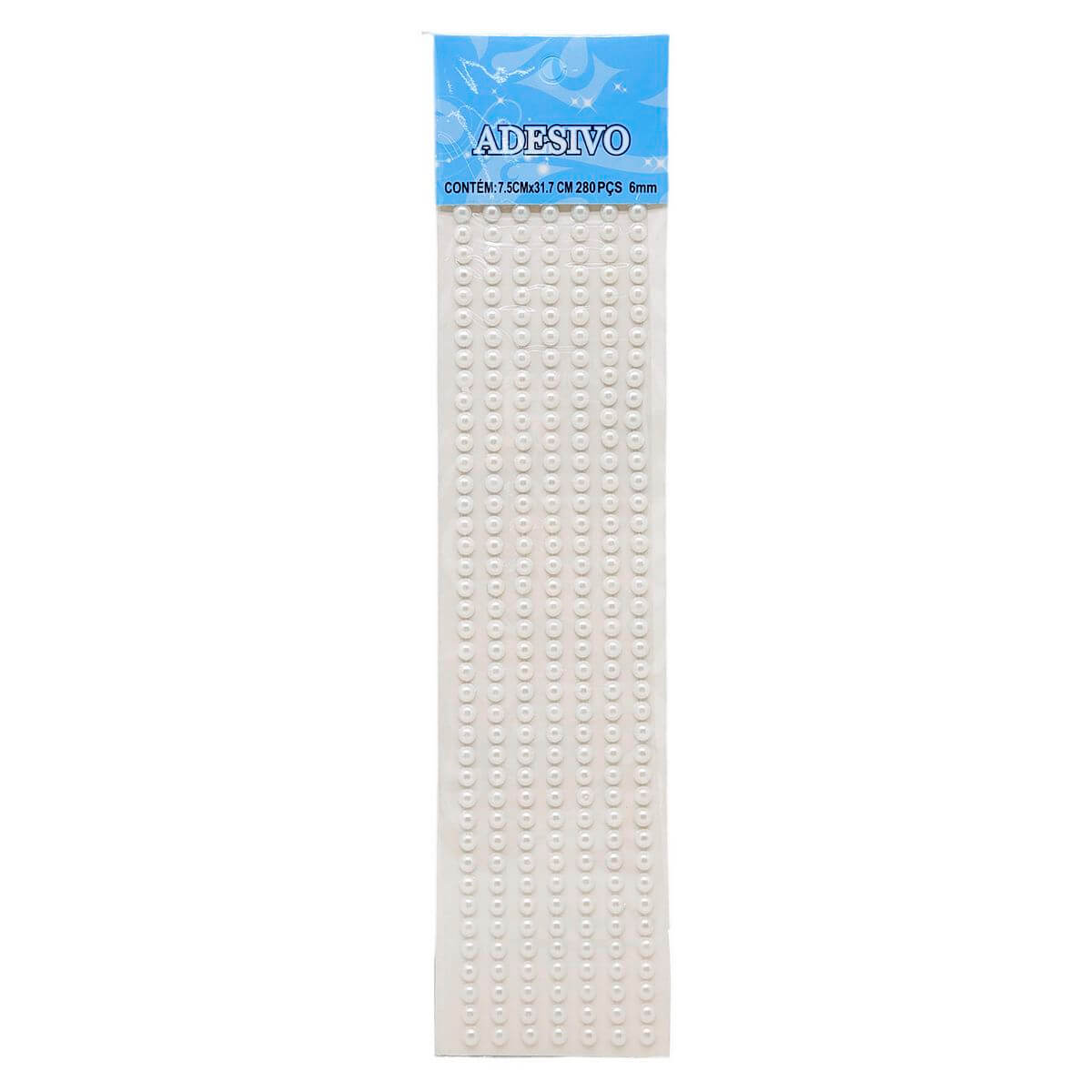 ADESIVO MEIA PEROLA BRANCA 6MM PER-BR-6 CARTELA ADESIVO PEROLA 6MM PER-BR-6, CARTELA DE ADESIVOS, ADESIVO, PEROLA, ENFEITE Material Escolar e Papelaria