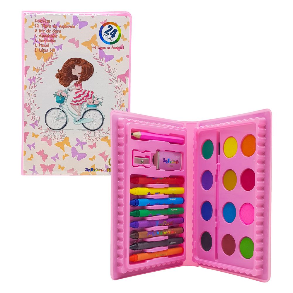 MALETA HIDROCOR 24PCS ROSA MT-24R MALETA HIDROCOR 24PCS ROSA MT-24R, MALETA HIDROCOR 24PCS ROSA, MALETA HIDROCOR ROSA, MALETA HIDROCOR 24PCS, MALETA HIDROCOR, MALETA ROSA, MALETA ESCOLAR, MALETA Material Escolar e Papelaria